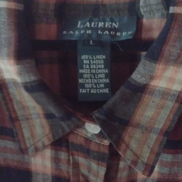 Ralph Lauren Sleeveless Symmetrically Aligned Plaid Button-down Top - Large - Picture 3 of 4
